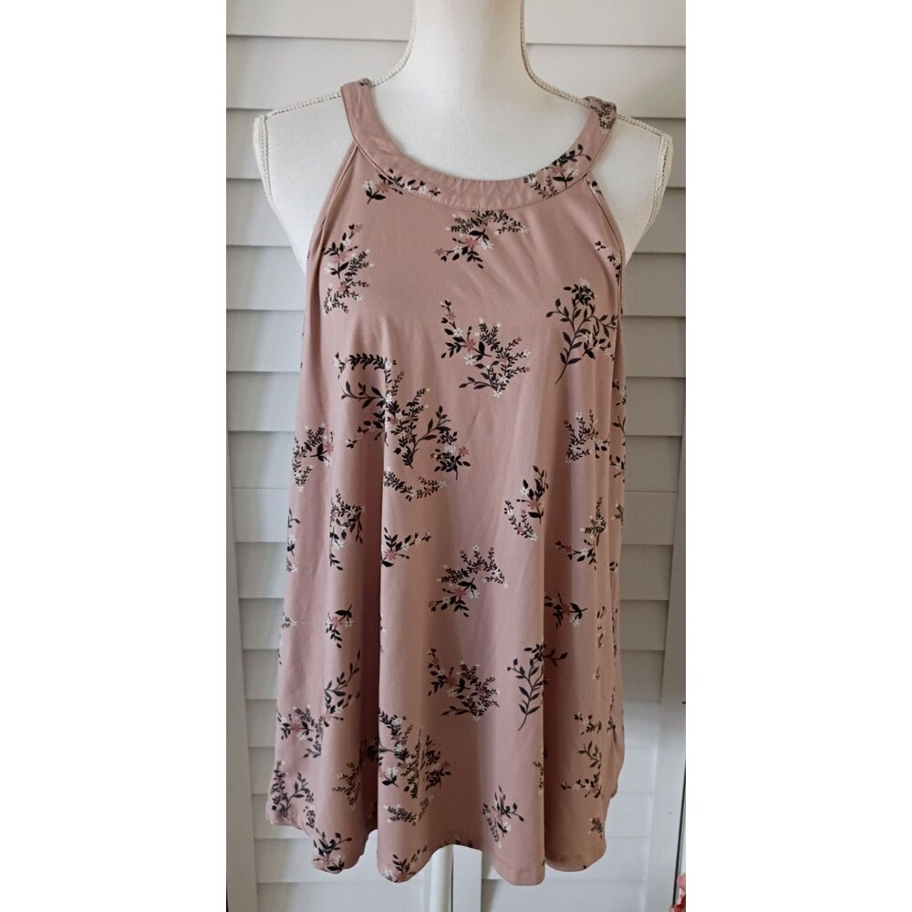 Torrid Dusy Pink High Neck Halter Top floral 1X